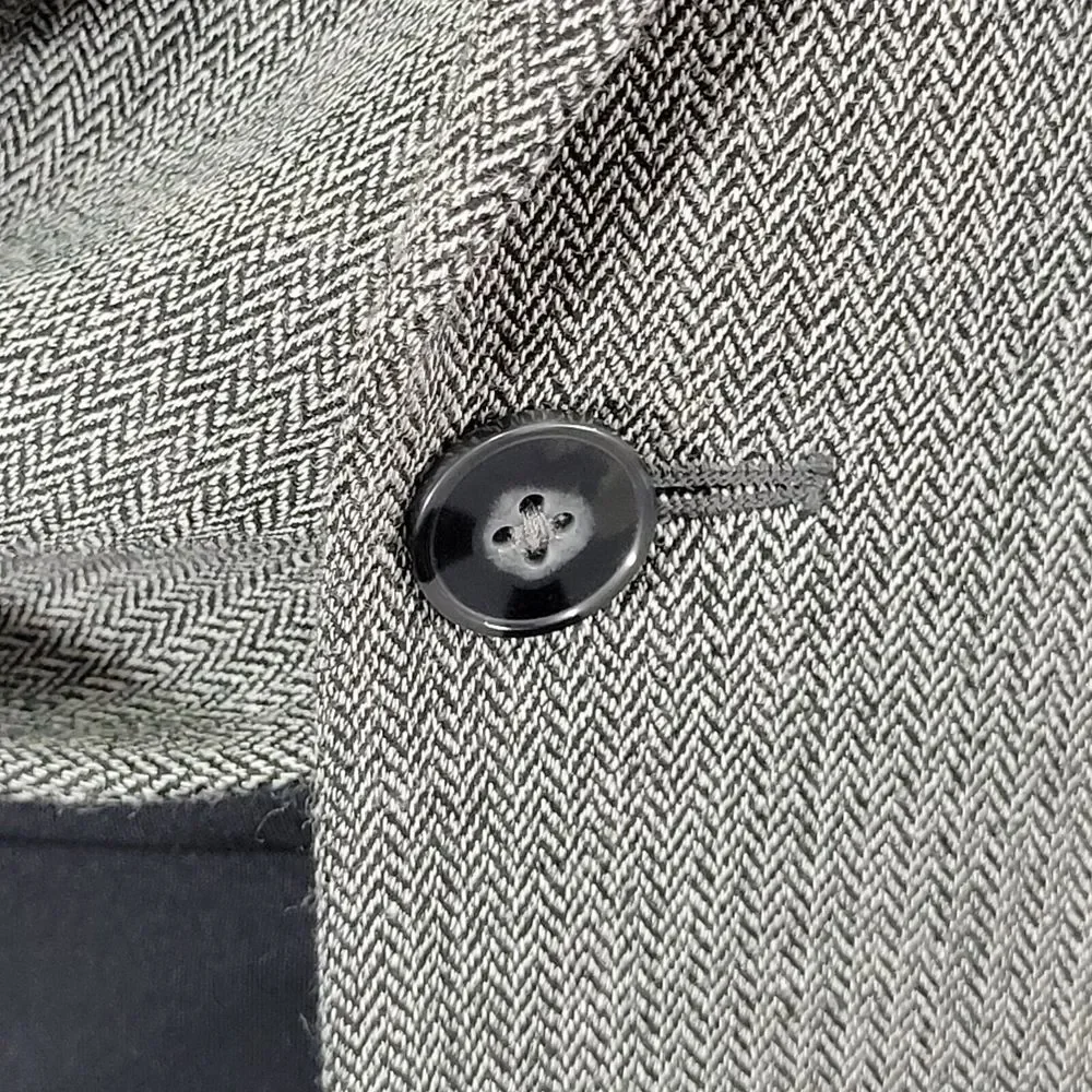 Calvin Klein Men's‎ Sport Coat Blazer Two Button Gray Herringbone Wool Size 44XL